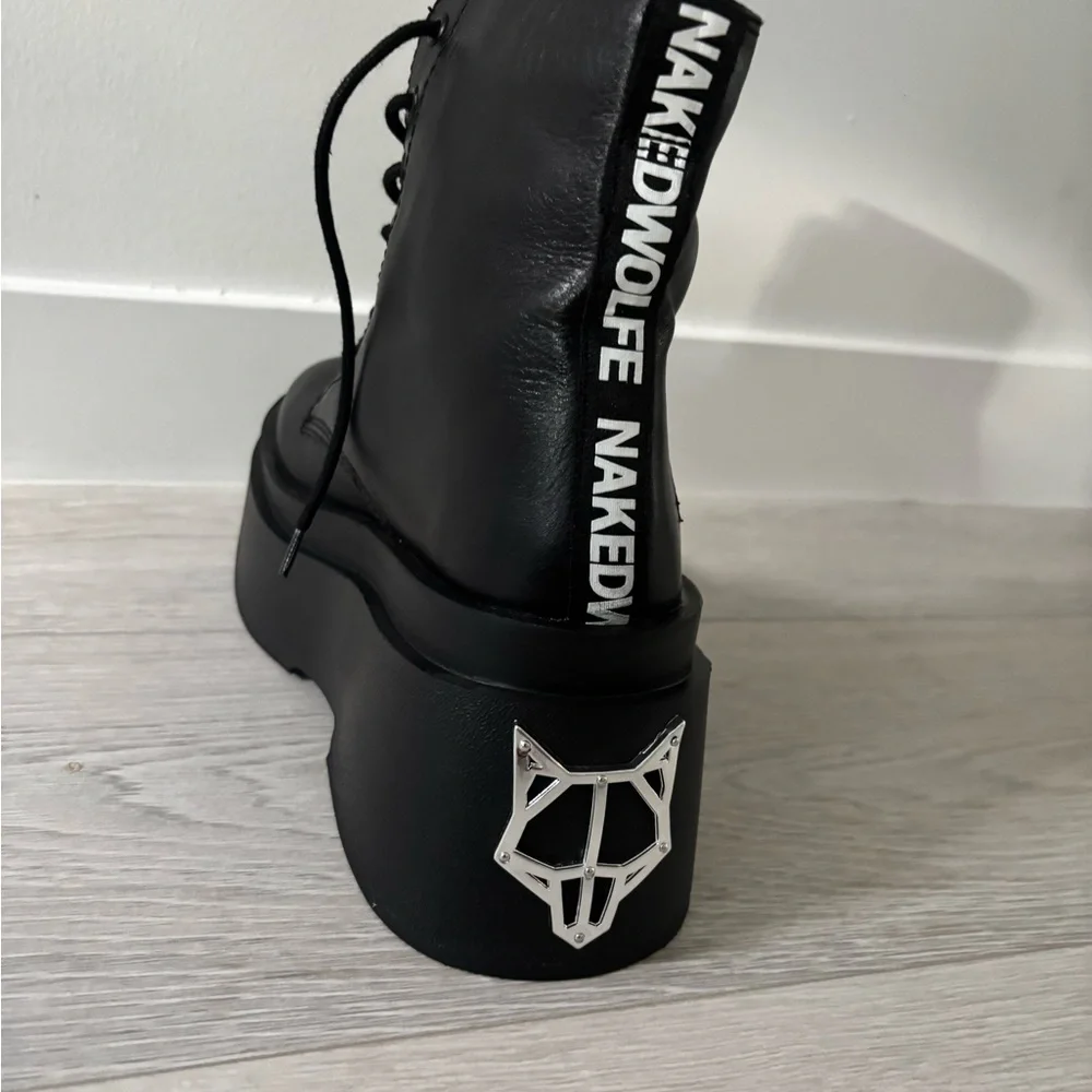 Naked Wolfe Black Platform Ankle Boots - Picture 14 of 15